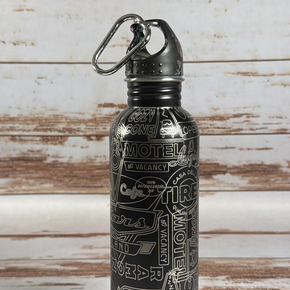 Disney Parks Cars Land Neon Lights Stainless Steel Water Bottle Used - Picture 2 of 5